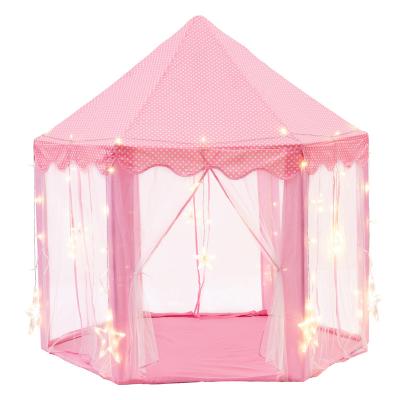 China Toy Princess Tent Soft Star Bonus Lights Girls Big Hexagon Playhouse Kids Castle Play Tent For Kids for sale