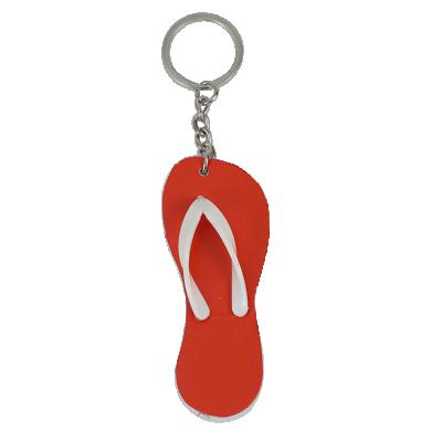 China Wholesale Promotion Gift Floating Key Chain Foam Flip Flops Shaped Mini Slides Slipper Key Chain for sale