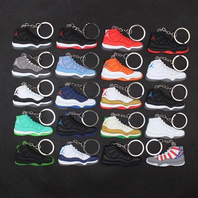 China Fashionable Wholesale Promotional Rubber 2d PVC Mini Air Max Jordan Basketball Shoes Sneaker Key Chain for sale