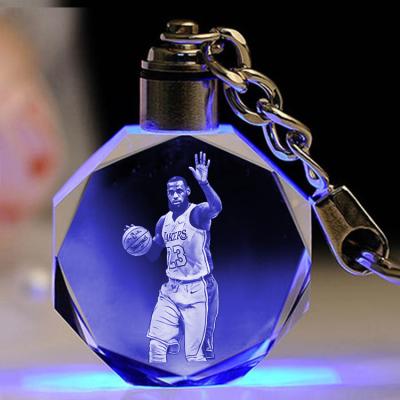 China Personality Key Chain New Kobe 24 Bryant Led Crystal Keychain Souvenir Gift Kobe Souvenir Keychains For Fans for sale