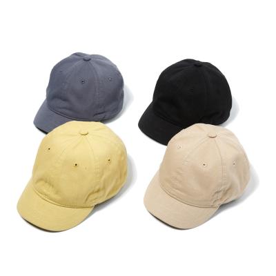 China COMMON High Quality Unisex Cotton Brim Outdoor Short 100% Cotton Baseball Cap Snapback Fashion Sports Hats For Men And Women Hat for sale