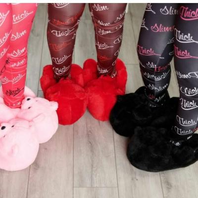 China CUSHIONING Adult Fast Shipping Teddy Bear Slippers Plush Teddy Bear Slippers Wholesale Teddy Bear Slippers for sale