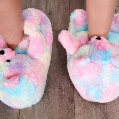 China CUSHIONING 2021 Fashion Indoor Outdoor Ladies Cute Cotton Teddy Bear Slippers Plush Furry Slippers for sale