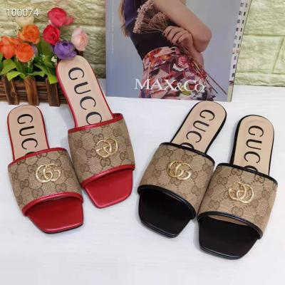 China CUSHIONING 2022 New Wholesale Designer Slippers Famous Brand Slippery Luxury Ladies Slippers for sale