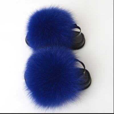 China Colorful Fur Slippers Ladies Fur Flat Children Slippers Kids Fashion Fur Slippers for sale