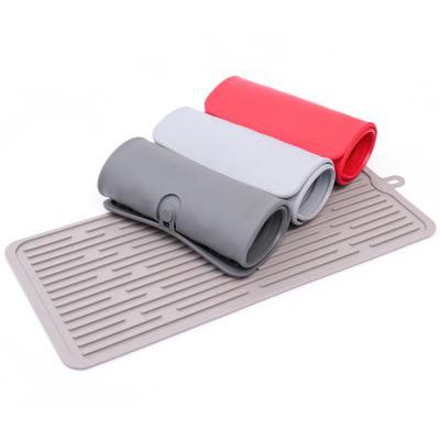 China Yihua Sustainable Kitchen Dish Drainer Mat Silicone Dish Drying Mat Draining Pad For Counter Heat Resistant Silicone Drying Pad for sale