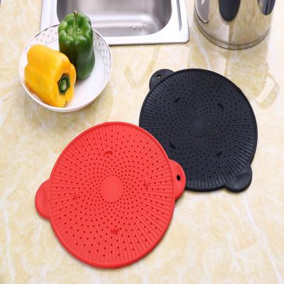 China Universal Kitchen Viable Dish Round Kitchen Round Food Grade Silicone Splash Guard Pot Cover Heat Insulation Filter Cartridge for sale