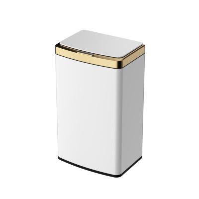 China Modern Design 40L Viable Rectangle Desktop Sensor Smart Trash Cans for sale