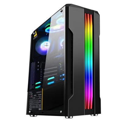 China With Side Panel Window OEM Most Popular Rainbow Black High Quality ITX Gaming Computer Case ATX Computer Case ATX Desktop PC White USB White USB customized for sale