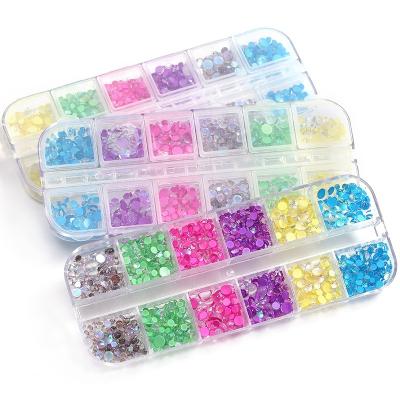 China High Quality Mix Nail Art DIY Mermaid Teardrop In Glass Boxed Nail Art Rhinestone Decoration for sale