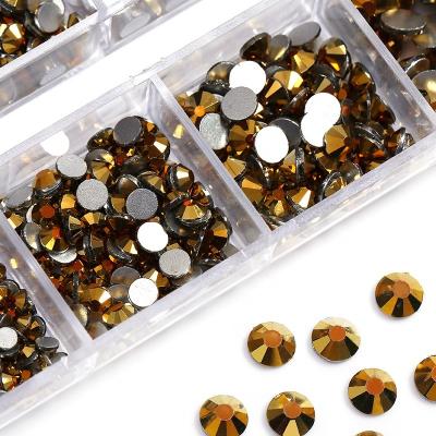 China Wholesale Nail Accessories Gold Color SS4-SS20 Mix Nail Art Rhinestone Box Set Factory Direct Selling for sale