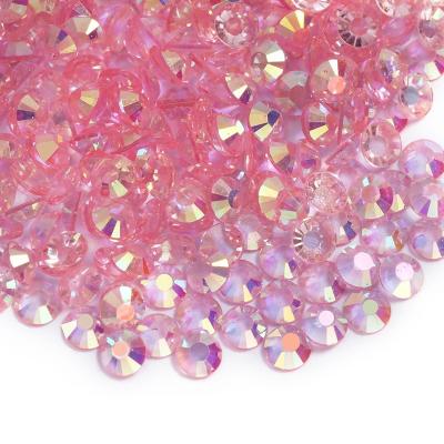 China Flatback CROWN CASTLE AB Loose Resin Pink Crystal Transparent Rhinestone For DIY Rhinestone Resin Rings Decoration for sale