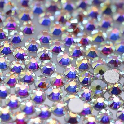 China Wholesale Flatback SS3 SS4 SS6 SS8 SS10 SS12 SS16 Round Crystals Ab Rhinestones For DIY Nail Art Accessories for sale