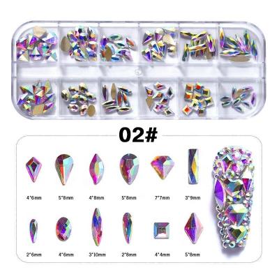 China Nail accessories shaped shiny mixed rhinestones various of nail art styles ab bright color crystal rhinestones for nail accessories for sale