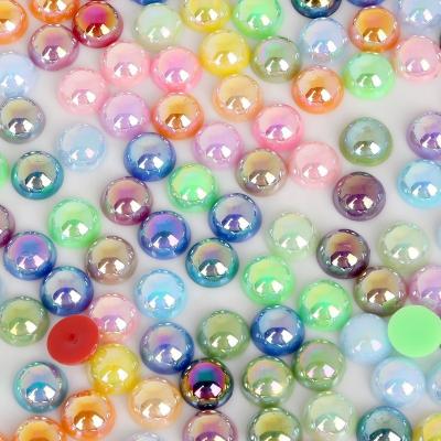 China Wholesale Bags ab pearl color high quality flatback pearl half round loose pearl beads for DIY jewelry accessories for sale