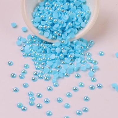 China High quality ab bags colors loose ABS flatback plastic bead half round loose beads for DIY hair accessories for sale