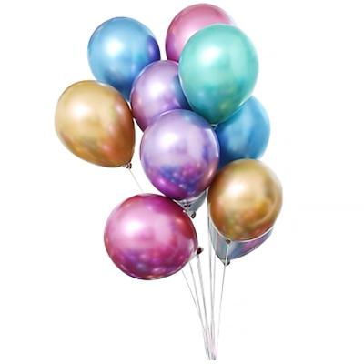 China Hot Selling Eco-friendly Wholesale 10inch 1.8g Chrome Balloon Single Layer Package 50pcs Metallic Balloons For Weddings Party Decorations for sale