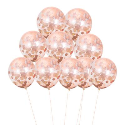 China Modern Factory Customized 12inch 2.8g 50pcs/pack Round Transparent Latex Balloons With Confetti For Party Decor for sale