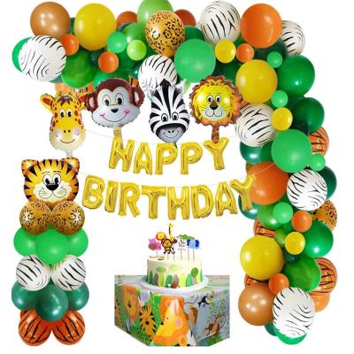 China Wholesale Set of Lion Tiger Giraffe Aluminum Foil Balloons festival decoration jungle theme birthday party decoration for sale