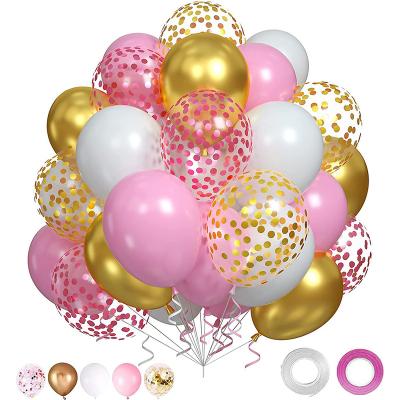 China High Quality Birthday Party Wedding Decoration 60pcs/set 12inch Confetti Latex Balloons For Wedding Bridal Shower Engagement Party Supplies for sale