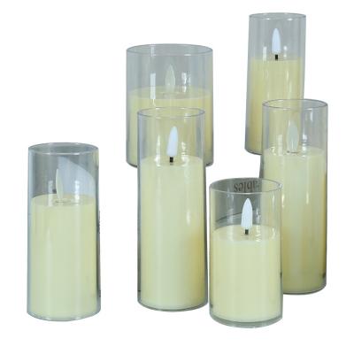 China Hot Sale Battery Operated LED Plastic Glass Flameless Candles Flickering Candle For Home Decoration LED Smokeless Candles for sale