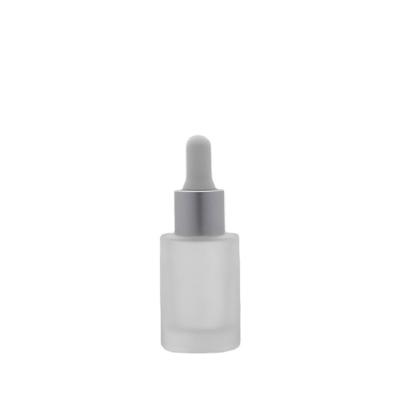 China Wholesale Custom Cosmetic Low Price Serum Bottle Essential Oil Bottle Dropper Round Glass Frosted Bottle 15ml for sale