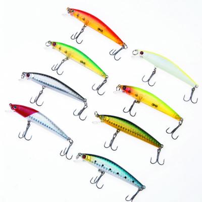 China Wholesale Price ABS Plastic Hard Plastic Minnow Lure 8.5cm 7.5g With 6#hook Artificial Bait For Bass Wobbler Fishing Lures for sale