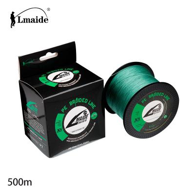 China LMAIDED high quality 8strands 500m braided fishing line float cue high strength pe monofilament line 4LB-200LB for sale