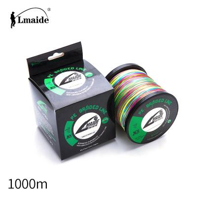 China High Tensile High Tensile Strength 1000m Colorful Braided 8X Fishing Line Abrasion Resistance PE Braided Wire for sale