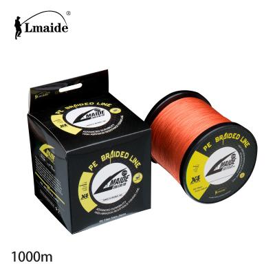 China LMAIDE High Quality 4strands 1000m Float Locator Braided Fishing Line PE Multifilament Strong Abrasion Resistant Fishing Line 4LB - 150LB for sale