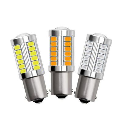 China Width Lamp Reading Lamp Interior Car Accessory P21W Amber Led Auto Car Led Bulbs 5630 Turn Signal Light 1156 1157 Stop Light 12v for sale