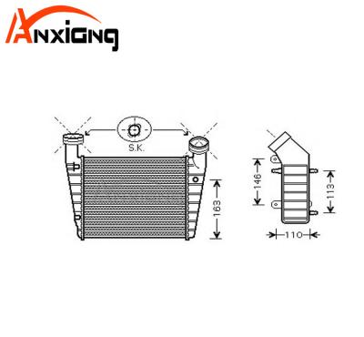 China Aluminum Core Reservoirs Plastic Intercooler 3B0145805D 230*207*64 For PASSAT- for sale