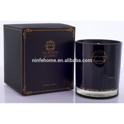 China Wholesale Luxury Scented Black Glass Soy Wax Jar Scented Candles Scented Candles for sale