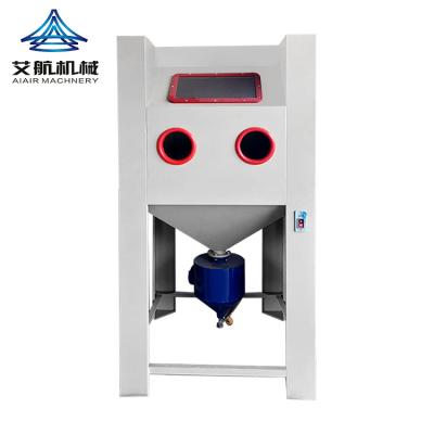 China Burnishing Single Operation Dry Hand Sandblasting Machine Dustless Large Vertical Sandblasting Machine for sale