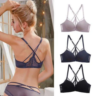 China High Quality Women Beauty Sexy Back QUICK DRY Lift Up Front Closure Lace Bra for sale