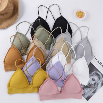 China QUICK DRY Women Free Size Bra Soft Padded Cotton V Bralette for sale