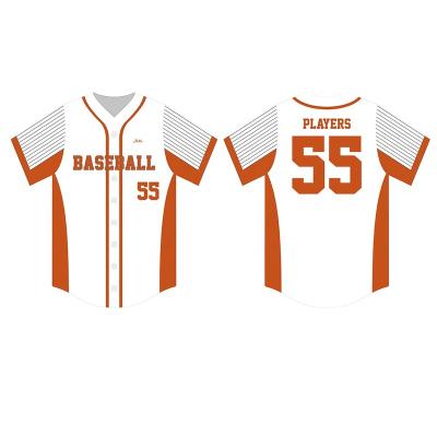 China Anti-Bacterial Wholesale Custom Design Tournament Breathable Sublimation Print Button Down Baseball jersey for sale