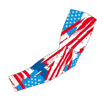 China Breathable Wholesale fully sublimation polyester print US flag protective arm sleeves for sale