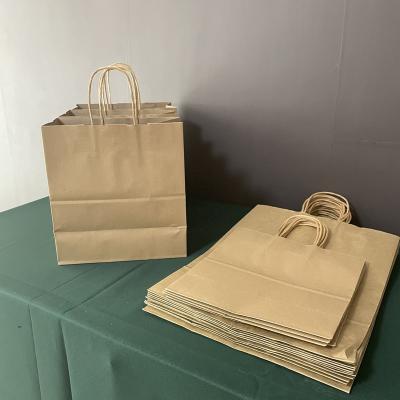 China Recyclable Customized Brown Kraft Paper Bags For Shopping for sale