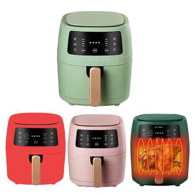 China New Quality Hotel Size 8l 2400w 2022 Touch Screen Smart Pink Hot Air Fryer Custom Oil Free Electric Deep Fryer for sale