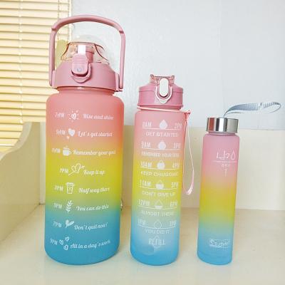 China Sports Logo Plastic Bottle Gym Motivational Water Bottle Sustainable Custom 2 Liter 64Oz Half Gallon For Sport With Weather Mark for sale