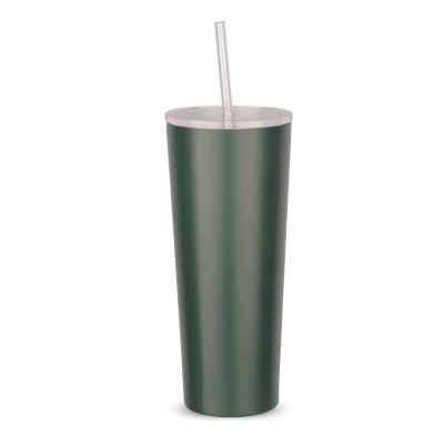 China Viable Manufacturer Simple Modern Assorted Colors 750ml Classic Stainless sSeel 24oz Double Wall Tumbler With Straw And Lid for sale