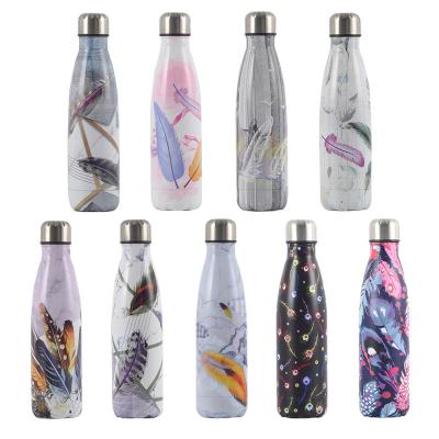 China Sustainable Custom Insulated Water Bottles Metal Double Wall Cola Shaped Stainless Steel Sport Bottle 500ml Cola Shape Water Bottle for sale