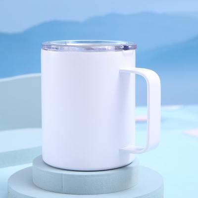 China OEM Promotional Wholesale Price 350Ml Double Wall Stocked Reusable Vacuum Insulated 12Oz Travel Mug Sublimation Tumbler With Handle for sale