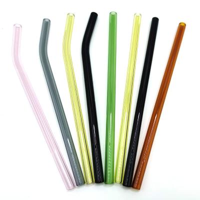 China Stocked Wholesale Reusable Clear Short Or Long Drinking Straws 8mm 10mm Diameter 15cm 18cm Glass Straws 20cm for sale