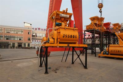 China Twin Shaft JS1000 1m3 Volume Cement Mixer Machine Electric Self Loading Concrete Mixer Te koop