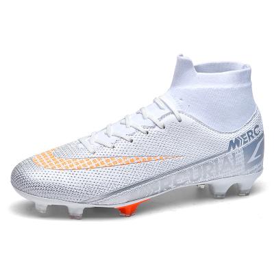 China EVA New Orange Style Soccer Boots For Men Mens High Top Football Boots Boots OEM Products Soccer Mens Sports Shoes for sale