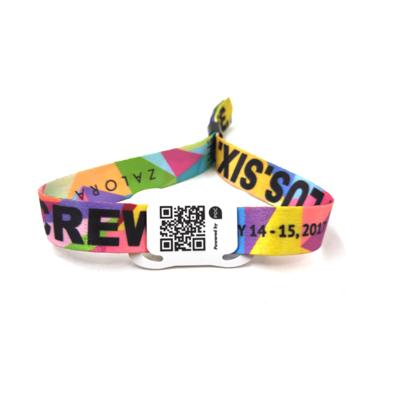 China Length adjustable Adjustable Customised Promotional Wrist Band Woven Polyester Fabric Inside Outside Full Color Sublimation Wristband Custom for sale