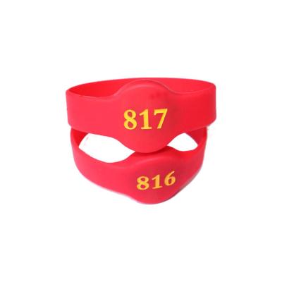 China Waterproof / Weatherproof Plus s 2k 7b RFID  Elastic Sublimation Wristbands Printing Logo Adjustable Colorful 13.56Mhz Silicone Rfid Wristband For Event for sale