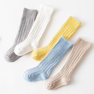 China QUICK DRY Baby Sock Clothing Accessories Simply Knit Solid Color Knee High Kids Girls Socks for sale